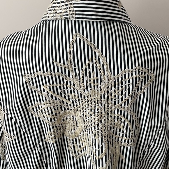 Striped Embroidered Jacket - Picture 8 of 11